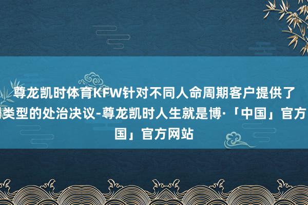 尊龙凯时体育KFW针对不同人命周期客户提供了不同类型的处治决议-尊龙凯时人生就是博·「中国」官方网站