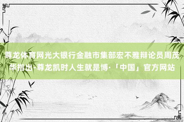 尊龙体育网光大银行金融市集部宏不雅辩论员周茂华指出-尊龙凯时人生就是博·「中国」官方网站