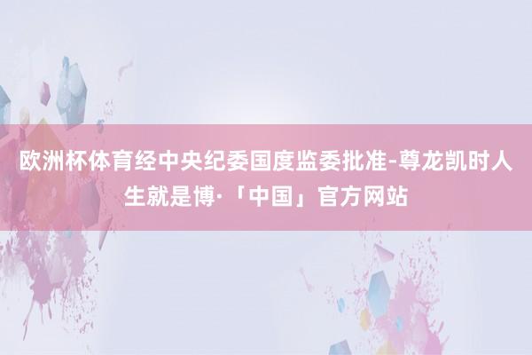 欧洲杯体育经中央纪委国度监委批准-尊龙凯时人生就是博·「中国」官方网站