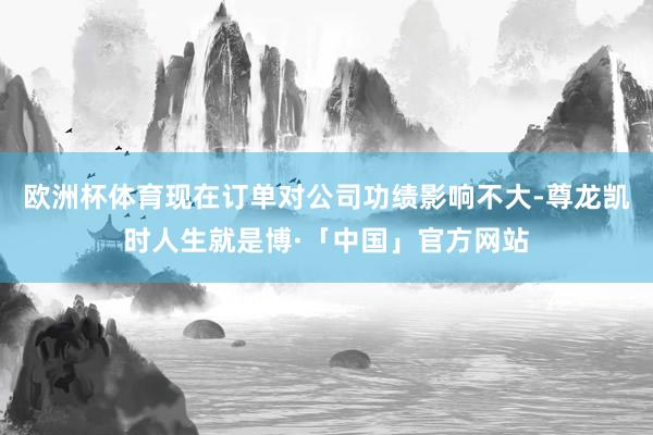 欧洲杯体育现在订单对公司功绩影响不大-尊龙凯时人生就是博·「中国」官方网站