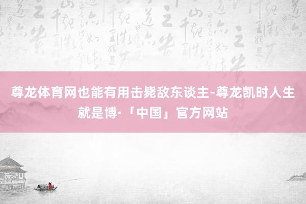 尊龙体育网也能有用击毙敌东谈主-尊龙凯时人生就是博·「中国」官方网站