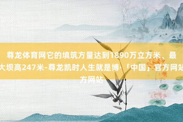尊龙体育网它的填筑方量达到1890万立方米、最大坝高247米-尊龙凯时人生就是博·「中国」官方网站