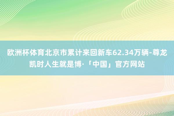 欧洲杯体育北京市累计来回新车62.34万辆-尊龙凯时人生就是博·「中国」官方网站