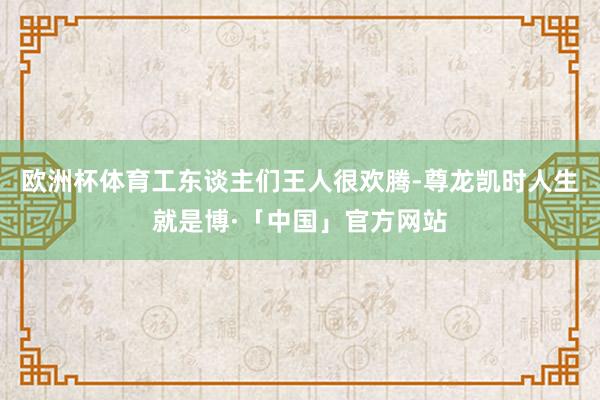 欧洲杯体育工东谈主们王人很欢腾-尊龙凯时人生就是博·「中国」官方网站