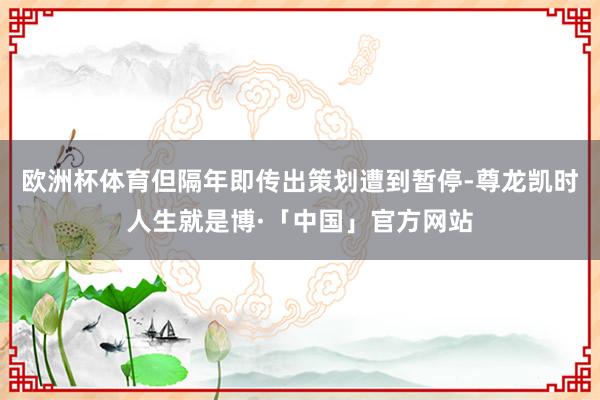欧洲杯体育但隔年即传出策划遭到暂停-尊龙凯时人生就是博·「中国」官方网站