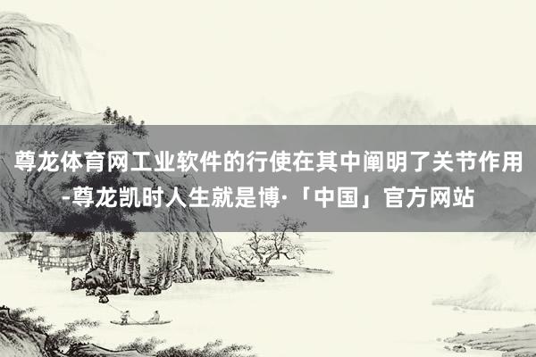 尊龙体育网工业软件的行使在其中阐明了关节作用-尊龙凯时人生就是博·「中国」官方网站