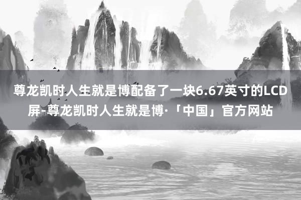 尊龙凯时人生就是博配备了一块6.67英寸的LCD屏-尊龙凯时人生就是博·「中国」官方网站