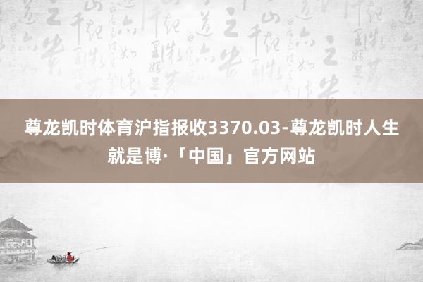 尊龙凯时体育沪指报收3370.03-尊龙凯时人生就是博·「中国」官方网站