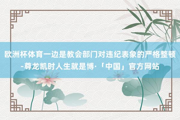 欧洲杯体育一边是教会部门对违纪表象的严格整顿-尊龙凯时人生就是博·「中国」官方网站