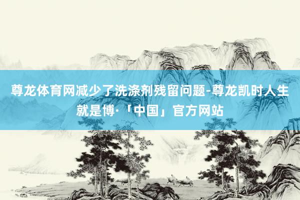 尊龙体育网减少了洗涤剂残留问题-尊龙凯时人生就是博·「中国」官方网站