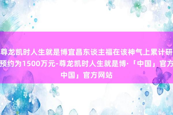 尊龙凯时人生就是博宜昌东谈主福在该神气上累计研发参预约为1500万元-尊龙凯时人生就是博·「中国」官方网站