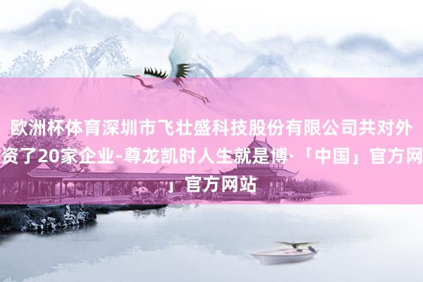 欧洲杯体育深圳市飞壮盛科技股份有限公司共对外投资了20家企业-尊龙凯时人生就是博·「中国」官方网站