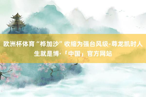 欧洲杯体育“桦加沙”收缩为强台风级-尊龙凯时人生就是博·「中国」官方网站