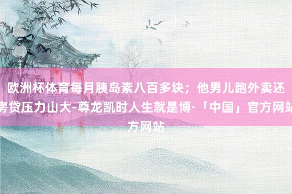 欧洲杯体育每月胰岛素八百多块；他男儿跑外卖还房贷压力山大-尊龙凯时人生就是博·「中国」官方网站