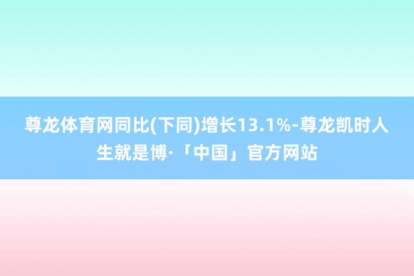 尊龙体育网同比(下同)增长13.1%-尊龙凯时人生就是博·「中国」官方网站