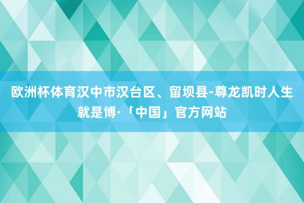 欧洲杯体育汉中市汉台区、留坝县-尊龙凯时人生就是博·「中国」官方网站