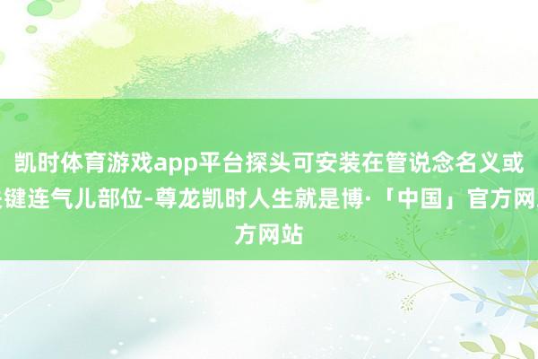 凯时体育游戏app平台探头可安装在管说念名义或关键连气儿部位-尊龙凯时人生就是博·「中国」官方网站