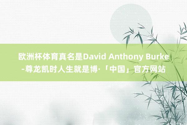 欧洲杯体育真名是David Anthony Burke-尊龙凯时人生就是博·「中国」官方网站