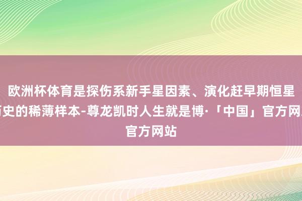 欧洲杯体育是探伤系新手星因素、演化赶早期恒星历史的稀薄样本-尊龙凯时人生就是博·「中国」官方网站