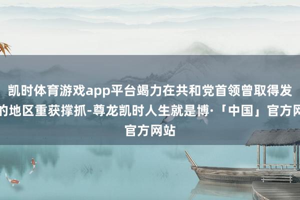 凯时体育游戏app平台竭力在共和党首领曾取得发扬的地区重获撑抓-尊龙凯时人生就是博·「中国」官方网站