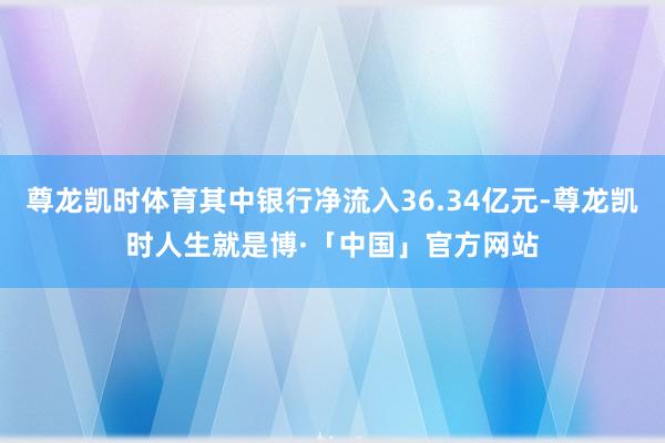 尊龙凯时体育其中银行净流入36.34亿元-尊龙凯时人生就是博·「中国」官方网站