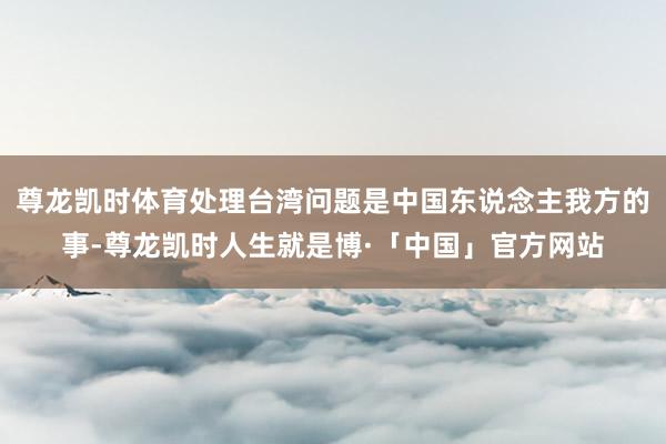 尊龙凯时体育处理台湾问题是中国东说念主我方的事-尊龙凯时人生就是博·「中国」官方网站