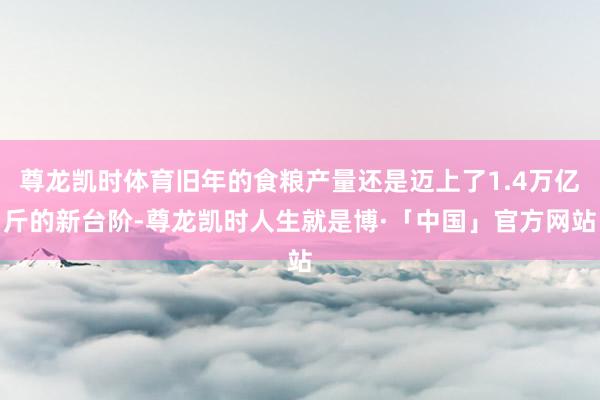 尊龙凯时体育旧年的食粮产量还是迈上了1.4万亿斤的新台阶-尊龙凯时人生就是博·「中国」官方网站